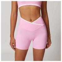 Yoga mujeres Fiess correr ciclismo transpirable deportes Leggings cruzado cintura alta verano entrenamiento gimnasio pantalones cortos - details 10