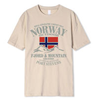 Camiseta de Verano Norway Estampado de Montaña de Fiordo Cuello Redondo de Algodón Talla Grande - details 6