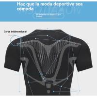 Leggings de deporte para hombre Pantalones de entrenamiento de baloncesto de verano Ropa de fitness elástica transpirable de manga corta - details 6