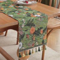 Mantel Individual Jacquard con Flores y Flecos Estilo Bohemio Vintage para Decoración de Mesa - details 5