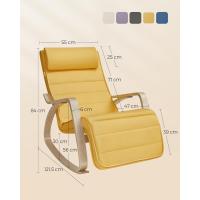 Mueble Ottoman de Madera de Abedul Mueble de Descanso Ajustable con 5 Posiciones, Carga Máxima de 150kg, Para Dormitorio, Salón Gris Claro y Natural - details 16