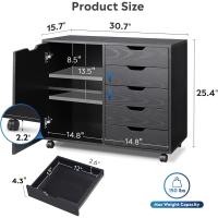 Cómoda con puerta, gabinete de almacenamiento móvil, soporte para impresora para oficina en casa - details 10