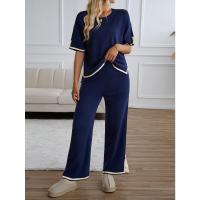 Ropa de mujer de moda 2025 primavera y verano temperamento casual de manga corta conjunto de pantalones de punto - details 33