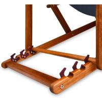 Tumbona plegable de madera de acacia, carga 160 kg, silla de jardín/playa, transpirable, ajustable, roja. - details 13