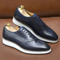 Zapatos Oxford de gran tamaño de cuero, zapatos de hombre hechos a mano a juego de colores de moda. - details 0