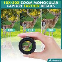 Monocular con Zoom 10-30x40 para Adultos, telescopio monocular de Alta Potencia con Prisma Bak4, monoculares compactos para observación de Aves, Viajes, Caza, Camping - details 2