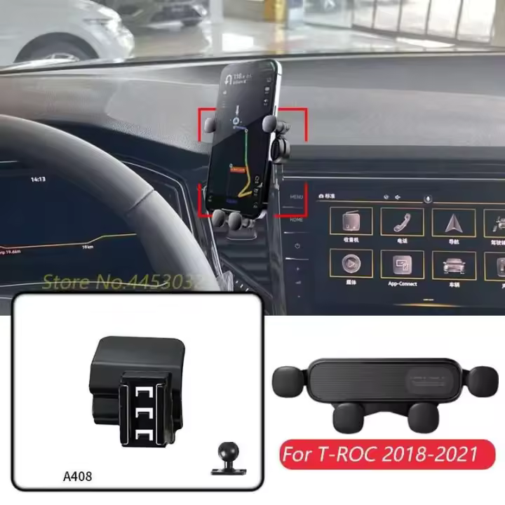 T-ROC 2018-2021 Soporte de navegación por gravedad GPS ajustable móvil automotriz, accesorios horizontales - 1