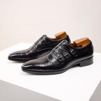 Zapatos de cuero transpirables de vestir para hombre con relieve. - details 26