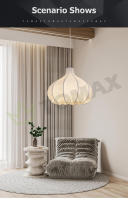 TOMAXIN-Lámpara de araña para sala de estar, dormitorio, estudio, seda, atenuación tricolor, 60CM - details 3