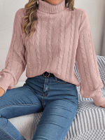Suéter de punto de cuello alto para mujer, jersey de manga larga, Tops de moda, blusa de punto, novedad de otoño e invierno, 2023 - details 6
