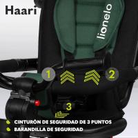 Haari Bicicleta 2 en 1 Menores hasta 25 kg 1,5-5 años Triciclo- Carrito Cesta espaciosa, Bolsa y portavasos Cinturones de 3 Puntos con Fundas Toldo Reposapiés Azul Oscuro - details 32