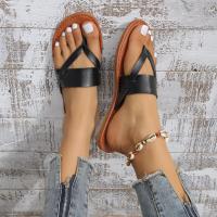 Sandalias Planas de Punta Peep Suela Antideslizante, Transpirable, Estilo Bohemio Retro para Mujeres Zapatos Casuales de Playa para Primavera/Verano - details 5
