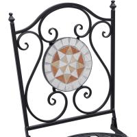 Juego de 2 Sillas Plegables de Jardín Bistro Silla Asiento Mosaico para Terraza Balcón Metal Carga 120 kg 50x40x94,5 cm Negro - details 7