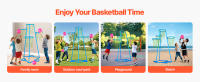 SucceBuy Aro de baloncesto para niños, aros de baloncesto para niños de 4 aros. Soporte de baloncesto portátil con alturas ajustables y 3 pelotas. - details 3