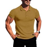 Ropa deportiva para correr para hombre, poste de pie de manga corta de alta elasticidad de verano, suéter básico de punto fino - details 42