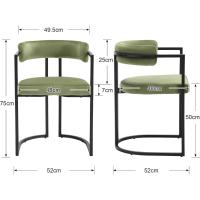 2 Sillas de Cocina con Reposabrazos, Sillas de Salón Modernas con Patas Metálicas Sillas de Descanso Simples para Hogar/Restaurante - details 15