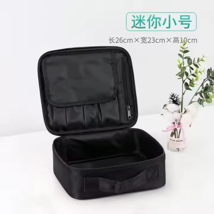 Bolsa de maquillaje portátil de gran capacidad para maquilladores profesionales, tatuajes, decoración de uñas, estuche de almacenamiento multifuncional - 1