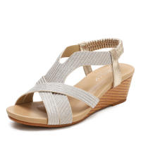 Sandalia estilo étnico punta abierta verano cómoda vacaciones turismo pendiente y sandalias romanas para mujer - details 2