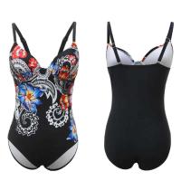Bañador de mujer estampado de una pieza, baño grande cerrado TRE con partes salientes, apto para piscinas y playas - details 9