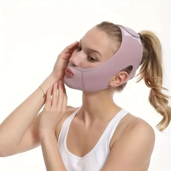 Banda adelgazante transpirable para mujer, moldeador de cara en V, cinturón de elevación de mejillas y barbilla, correa de masaje Facial antiarrugas, herramientas para el cuidado de la piel - 1