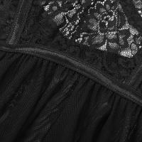 Camisón rojo sexy con liguero de malla de encaje ultrafino, pijama seductor para mujer - details 5