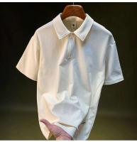 Polo de verano para hombre, camisa informal holgada de manga corta, cremallera de cuello medio, diseño de cárdigan, transpirable, 2025 - details 7