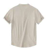 Summer new men's short-sleeved T-shirt casual cotton and linen LED T-shirt breathable men's T-shirt S-5XL - details 8
