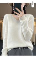 2024 100% Merino pura lana con cuello en V Otoño e Invierno suéter nuevo suéter de cachemira de las mujeres Casual de punto Top DMR201 - details 21