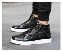 Zapatos deportivos de punta redonda para hombre, botas versátiles informales brillantes para escenario, ropa de calle al aire libre, zapatos de Skateboarding para niños - details 10