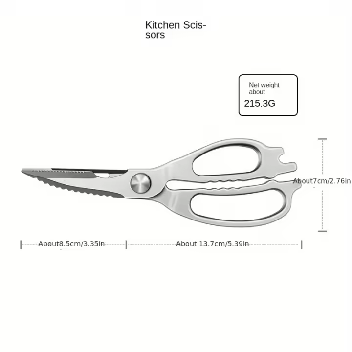 1 tijeras de cocina de acero inoxidable ProChef, tijeras para alimentos resistentes para carne, aves de corral, pollo, verduras, sin necesidad de electricidad, tijeras culinarias profesionales para uso doméstico y de cocina - 1