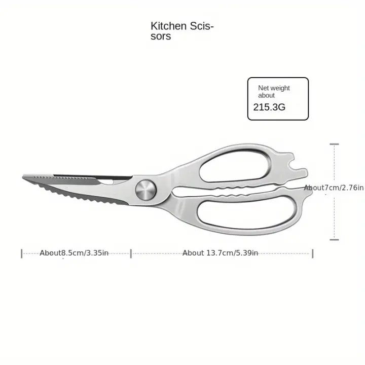 1 tijeras de cocina de acero inoxidable ProChef, tijeras para alimentos resistentes para carne, aves de corral, pollo, verduras, sin necesidad de electricidad, tijeras culinarias profesionales para uso doméstico y de cocina - 1