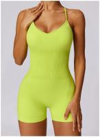Mono de Yoga para Mujer Kailuoka Sexy Fitness Romper Sin Mangas y Espalda Disfraz Deportivo Corto en Color Sólido para Otoño e Invierno Material Exterior de Nylon - details 22