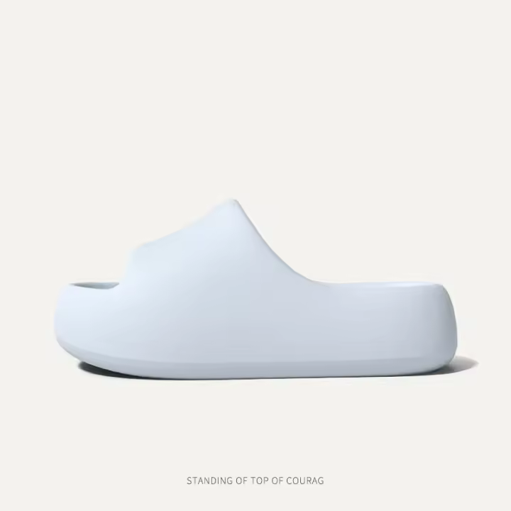 Zapatillas frescas de color sólido de suela gruesa para el hogar de verano para mujer, nuevas zapatillas de baño para el hogar, zapatos casuales de moda para aumentar la altura - 1