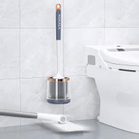 Aokala-Juego de escobillas de silicona para inodoro, cepillo y soporte con pinzas, mango largo para limpieza profunda de baño - details 2