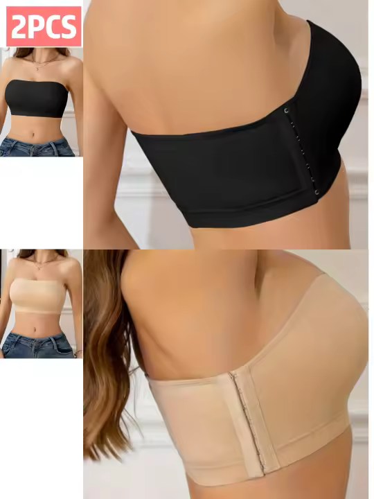 Sujetador de 2 piezas con botones laterales para correr, fitness y yoga, color sólido, talla adulto, tejido transpirable, sin aros, cómodo para llevar a diario. - 1