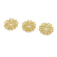 Tapas de cuentas de flores de latón de color no chapado, suministros de joyería Diy de alta calidad, collar, pendientes, accesorios para mujer - details 5