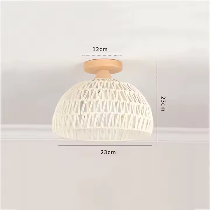 Lámpara colgante de mimbre para techo, candelabro pequeño para restaurante, comedor, Isla de cocina, cafetería - 1