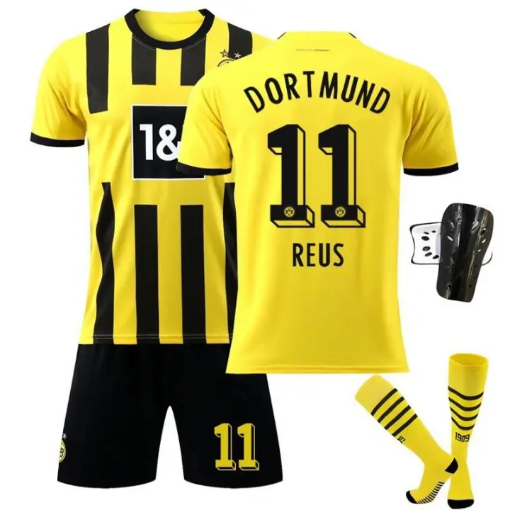 22-23 Kit de fútbol local Multi-T No. 9 Haaland No. 11 Reus No. 22 Conjunto de camiseta Bellingham con calcetines - 1