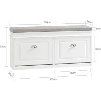 Baul almacenaje para Dormitorio L104 x P24 x H52cm Blanco FSR64-W ES - details 2
