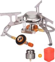 Camping Gas Stove, 3500W Portable Backpacking Stove with Piezo Ignition, Portable Burner, Camping Stove Adapter and Carrying Cas - details 2