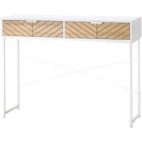 Mesa de Consola Moderna de Metal 100x30x75 cm con 2 Cajones de Almacenamiento - details 0