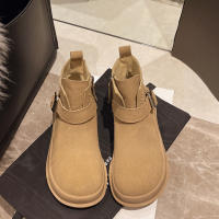 Nuevas botas planas casuales retro con hebilla de cinturón - details 23