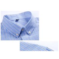 Camisa de manga larga para hombre, camisa de vestir Oxford a rayas, camisas informales ajustadas de alta calidad para hombre, ropa de marca - details 6