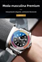 Reloj Automático de Cuarzo Italiano Resistente al Agua 30M, Esfera Multicolor Luminosa, Calendario Perpetuo, Correa de Acero Inoxidable con Cierre de Mariposa, Cristal Mineral Antiarrañazos, Diseño Moderno para Deporte y Oficina - details 7
