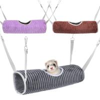 Hamaca de túnel de felpa gruesa y cálida para mascotas pequeñas, hurones, ardillas, deslizadores de azúcar, Chinchillas, Color aleatorio, invierno, 1 unidad - details 1