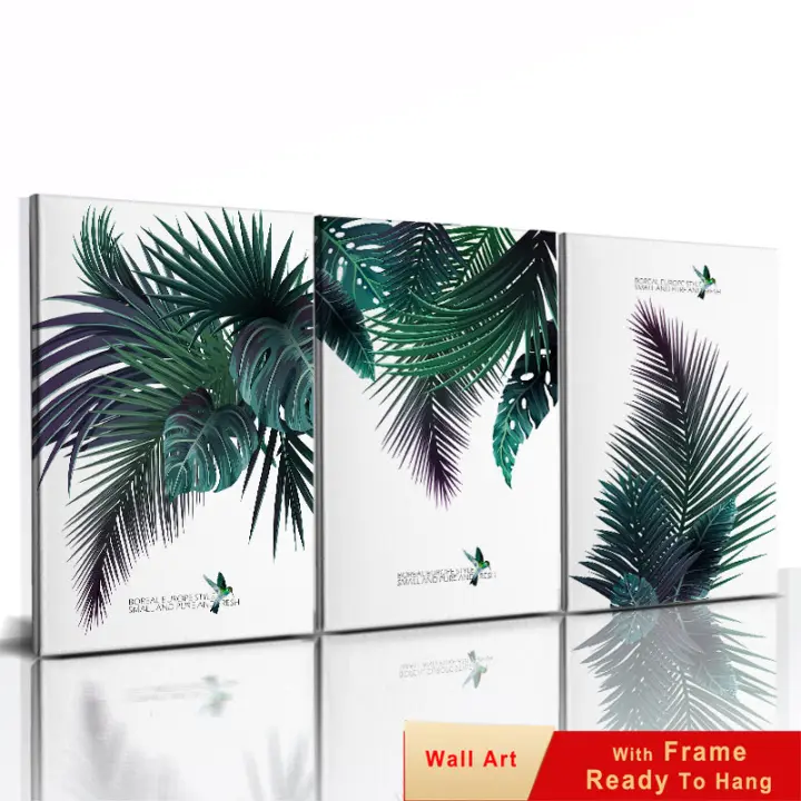 Póster de Flores Rosa Nórdicas en Lienzo 3pcs Decoración de Pared para Sala de Estar Arte de Pintura en Lienzo sin Marco para Decoración del Hogar Marca JUBEER - 1