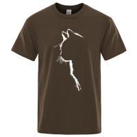 Camisetas de algodón con estampado de gato para hombre, camisa de manga corta de verano, ropa de calle de Hip-Hop, divertidas - details 8