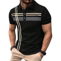 Polo de rayas coloridas con estampado 3D para hombre, camisetas de manga corta con patrón, camisetas informales con solapa, Polos de gran tamaño - details 0