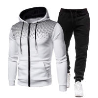 Traje deportivo de lunares para hombre y mujer, Sudadera con capucha y pantalones de chándal de terciopelo, Color sólido, otoño e invierno, 2024 - details 2