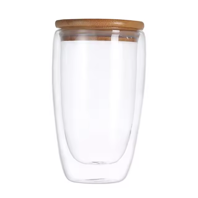 Taza de té de vidrio transparente de doble pared - 1